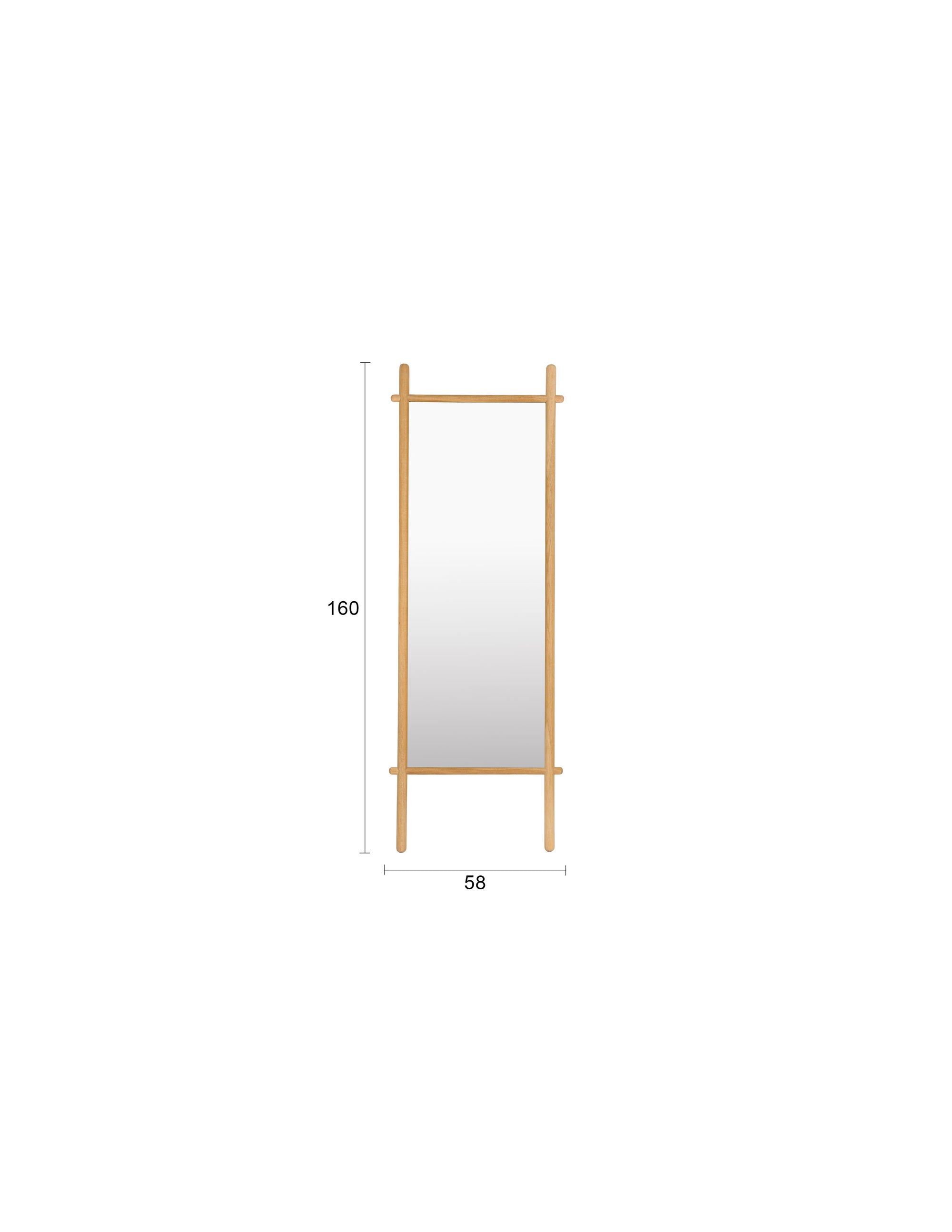 Solene Natural Oak Wood Leaning Mirror
